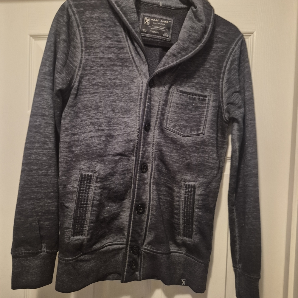 Marco Ecko Cut & Sew Button Up Cardigan Shawl Collar Streetwear Sweater Men's S